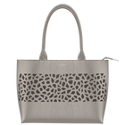 Bag Le Cabas Zippé, Metallic Grey, Girafe pattern image