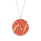 Perroquet Necklace, Gold finish, Coral / Metallic Navy Blue image number 1
