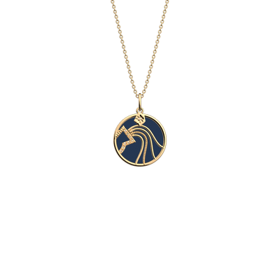 Aquarius necklace, Sun / Navy Blue reversible insert aquarius-necklace-sun-navy-blue-reversible-insert-pack_collier_zodiaque