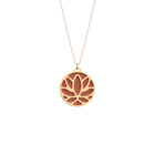 Lotus Necklace, Gold finish, Terracotta / Lagoon Blue image number 1