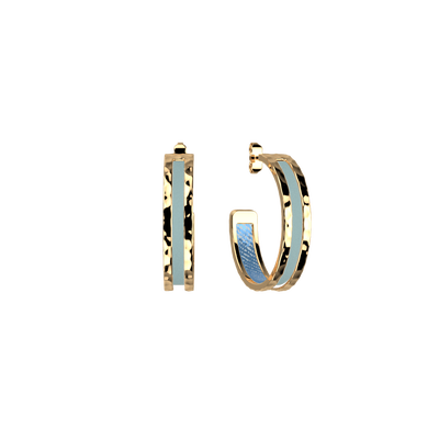 Boucles d'oreilles Pure Martelée, cuirs réversibles Denim Irisé / Céleste boucles-d-oreilles-pure-martelee-cuirs-reversibles-denim-irise-celeste-pack_bo_creoles