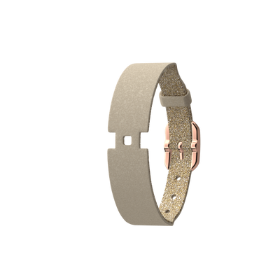 Cream / Gold Glitter Single Wrap Leather strap,  Rose gold finish buckle cream-gold-glitter-single-wrap-leather-strap-rose-gold-finish-buckle-le_simple_tour