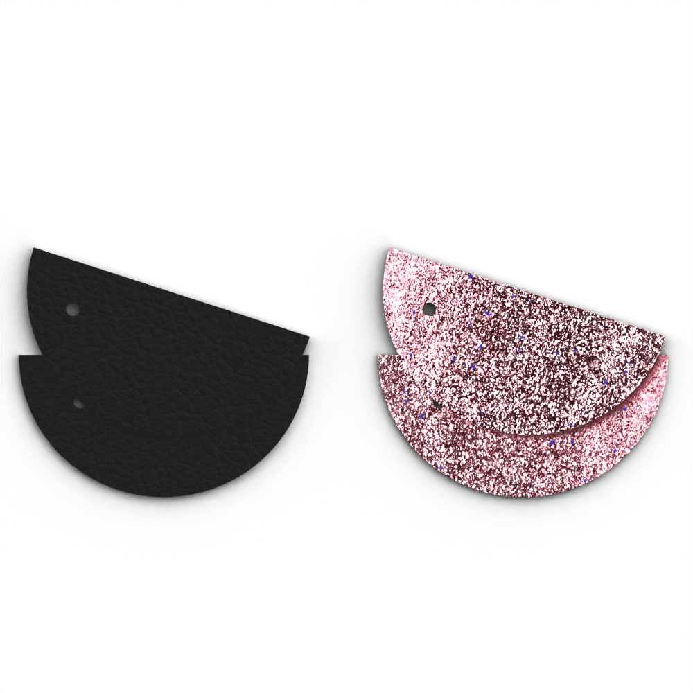 Cuir - Boucles d'oreilles, Khôl Noir / Paillettes Orientales - Les Georgettes - Modalova
