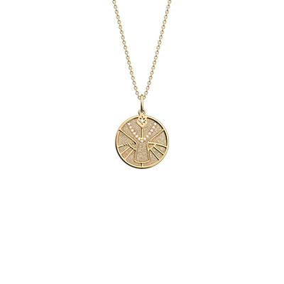 Leo necklace, Cream / Gold Glitter reversible insert leo-necklace-cream-gold-glitter-reversible-insert-pack_collier_zodiaque