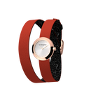 Reversible Black Glitter / Red watch, l'Absolue round watch case, Rose gold finish image number 2