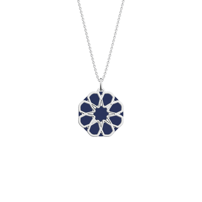 Arabesque necklace, Denim / White Peach reversible insert arabesque-necklace-denim-white-peach-reversible-insert-pack_colliers