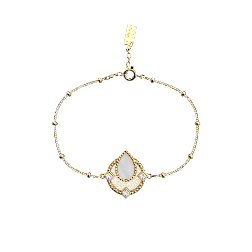 Bracelet Constance, cuir réversible Blanc Nacré / - Les Georgettes - Modalova