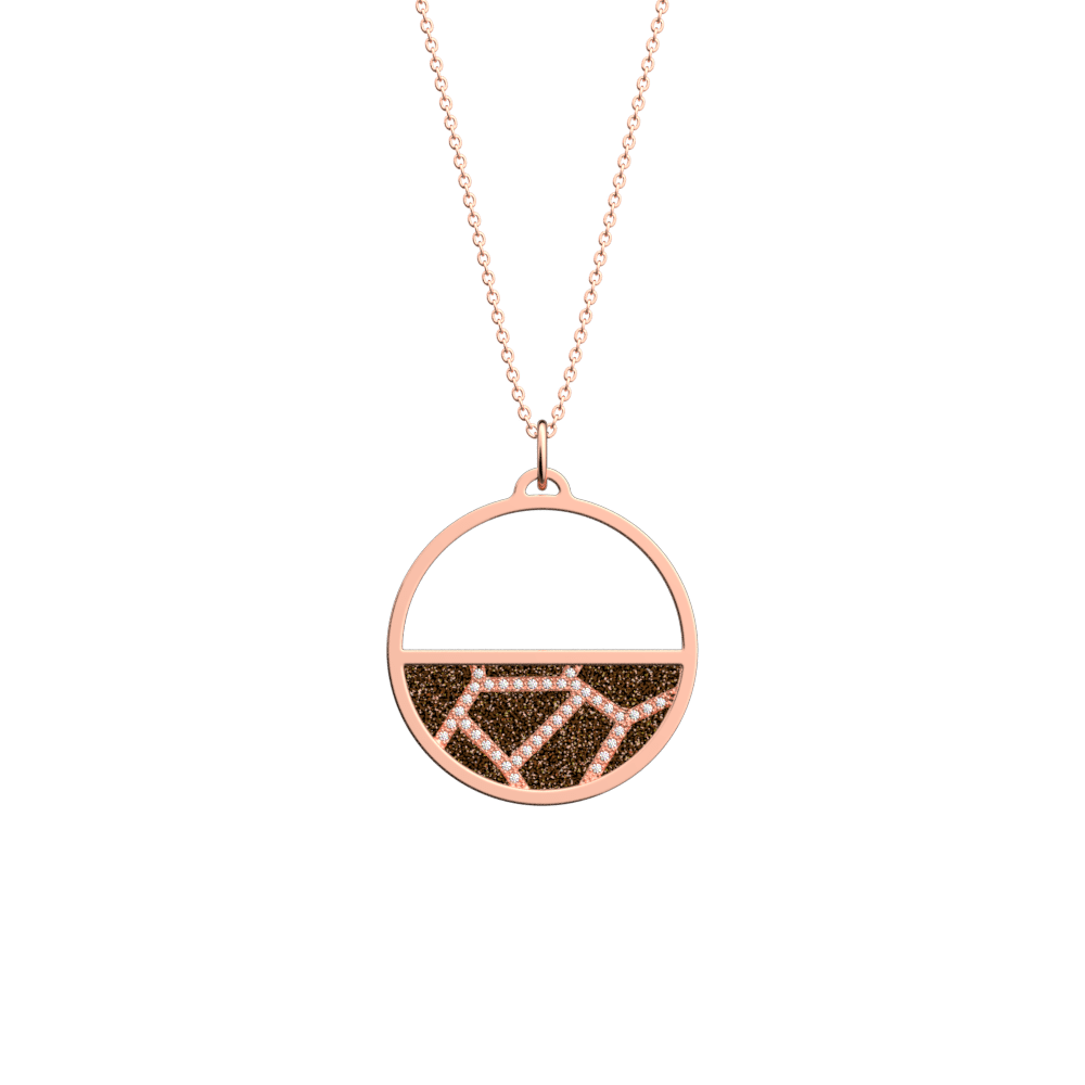 Grosse Chaîne En Bronze Avec Pendentif Girafe - Longueur 51 Cm - Occasion Très Bon état