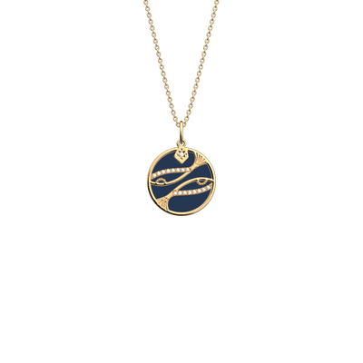 Pisces necklace, Sun / Navy Blue reversible insert pisces-necklace-sun-navy-blue-reversible-insert-pack_collier_zodiaque