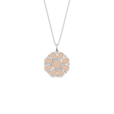 Arabesque necklace, Denim / White Peach reversible insert arabesque-necklace-denim-white-peach-reversible-insert-pack_colliers