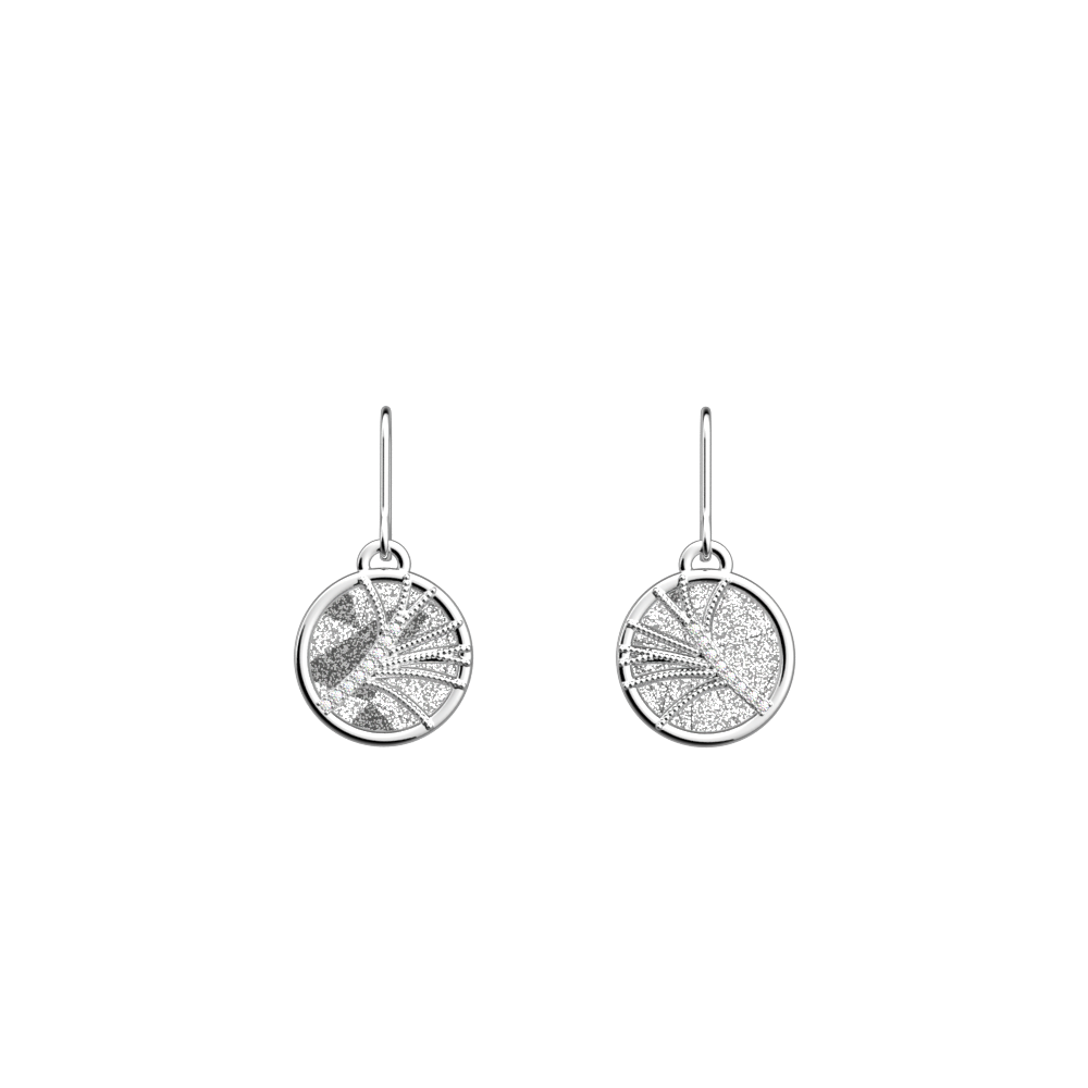 Boucles d'oreilles Rose des Sables Précieuse, cuir réversibles Émir / Rose Poudré image number 1