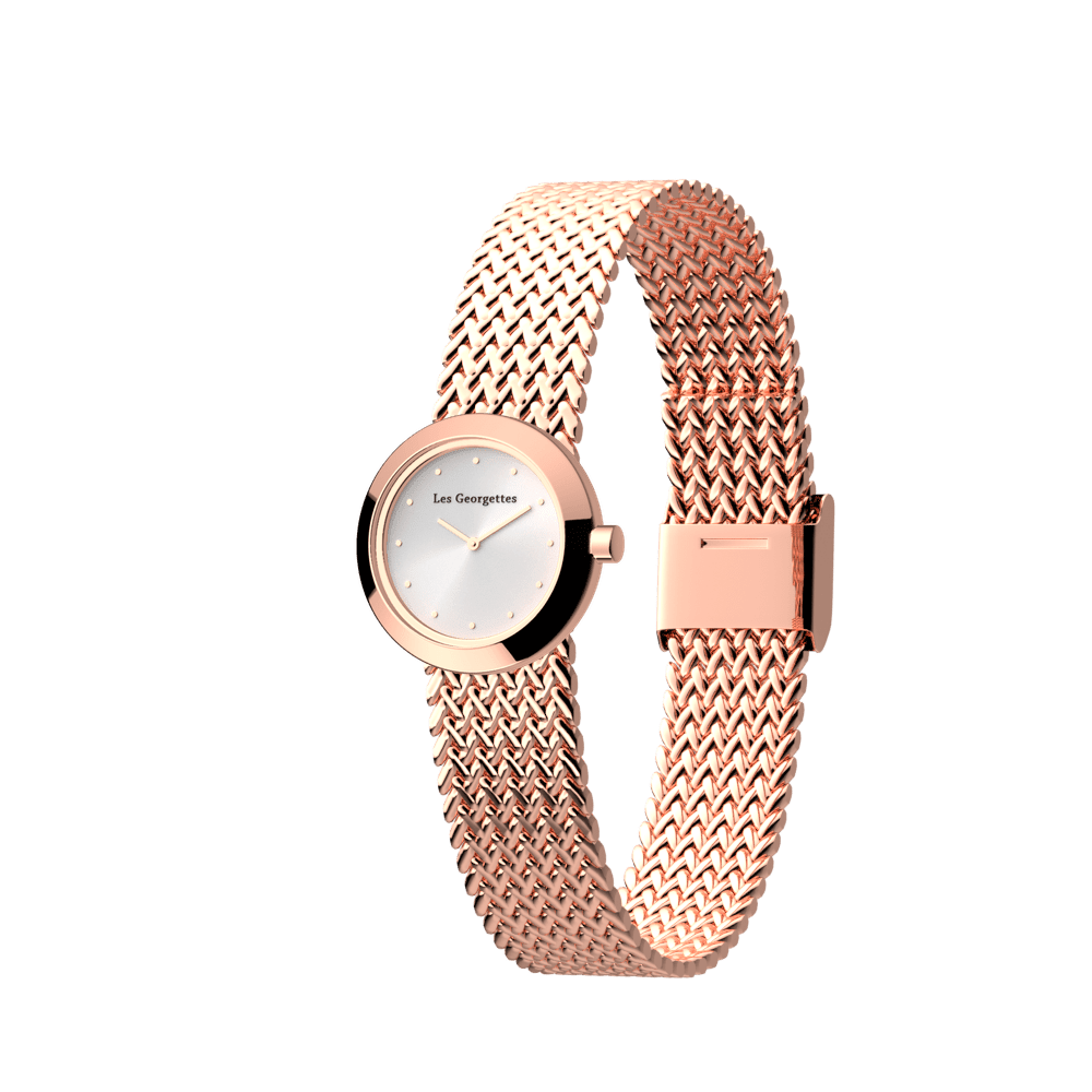 Palmier mesh watch - Rose gold finish, l'Absolue round watch case image number 1