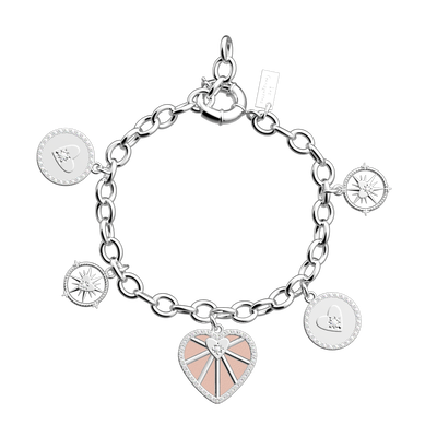 Cœur Céleste Pampille bracelet, Metal Rose / Jasmin reversible insert c-ur-celeste-pampille-bracelet-metal-rose-jasmin-reversible-insert-pack_bracelets_chaines_joncs