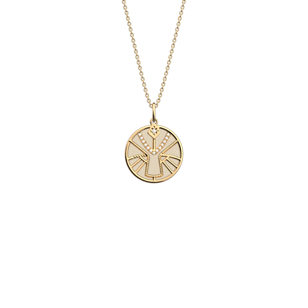 Collier Lion, cuir réversible / Paillettes - Les Georgettes - Modalova