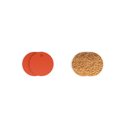 Leather insert - Earrings, Mango / Copper leather-insert-earrings-mango-copper-pendantes