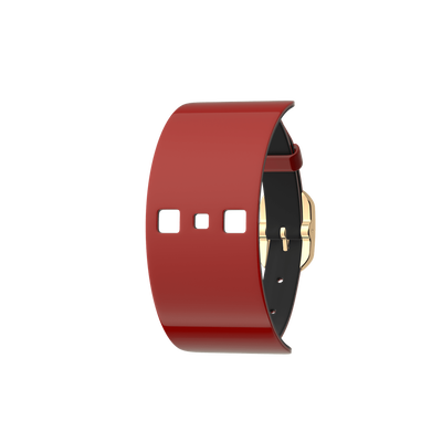 Bracelet Cuir Rouge Vernis / Noir, boucle dorée bracelet-cuir-rouge-vernis-noir-boucle-doree-le_simple_tour
