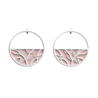 Arbre de Vie Hoop Earrings, Silver finish, Light Pink / Light Grey image
