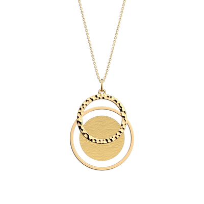 Pure Martelée necklace, Gold / Sun reversible insert pure-martelee-necklace-gold-sun-reversible-insert-pack_colliers