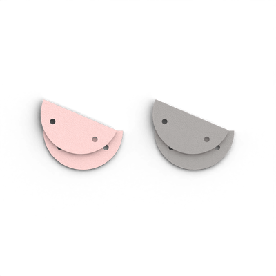 Leather insert - Earrings, Light Pink / Light Grey leather-insert-earrings-light-pink-light-grey-creoles