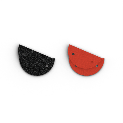 Cuir - Boucles d'oreilles, Paillettes Noires / Rouge cuir-boucles-d-oreilles-paillettes-noires-rouge-creoles