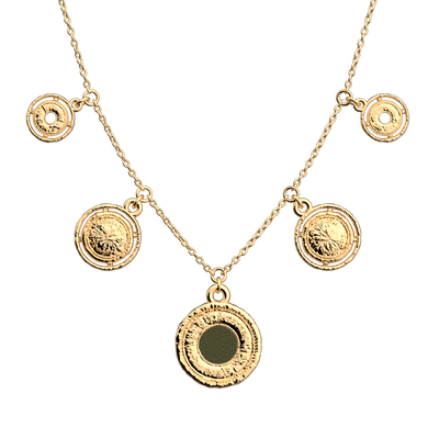 Pépite Pampille necklace, Bronze Glitter / Verdigris reversible insert  pepite-pampille-necklace-bronze-glitter-verdigris-reversible-insert-pack_colliers