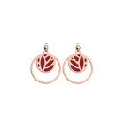 Boucles d'oreilles Lotus, cuir réversible Framboise Soft / Paillettes Multicolore image