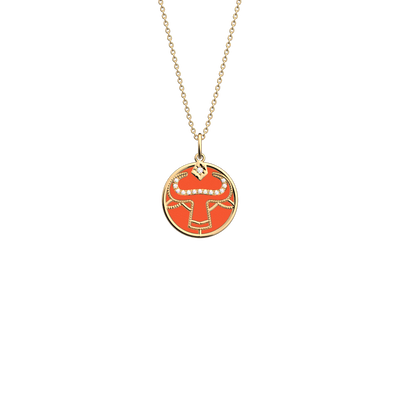 Taurus necklace, Copper / Mango reversible insert taurus-necklace-copper-mango-reversible-insert-pack_collier_zodiaque