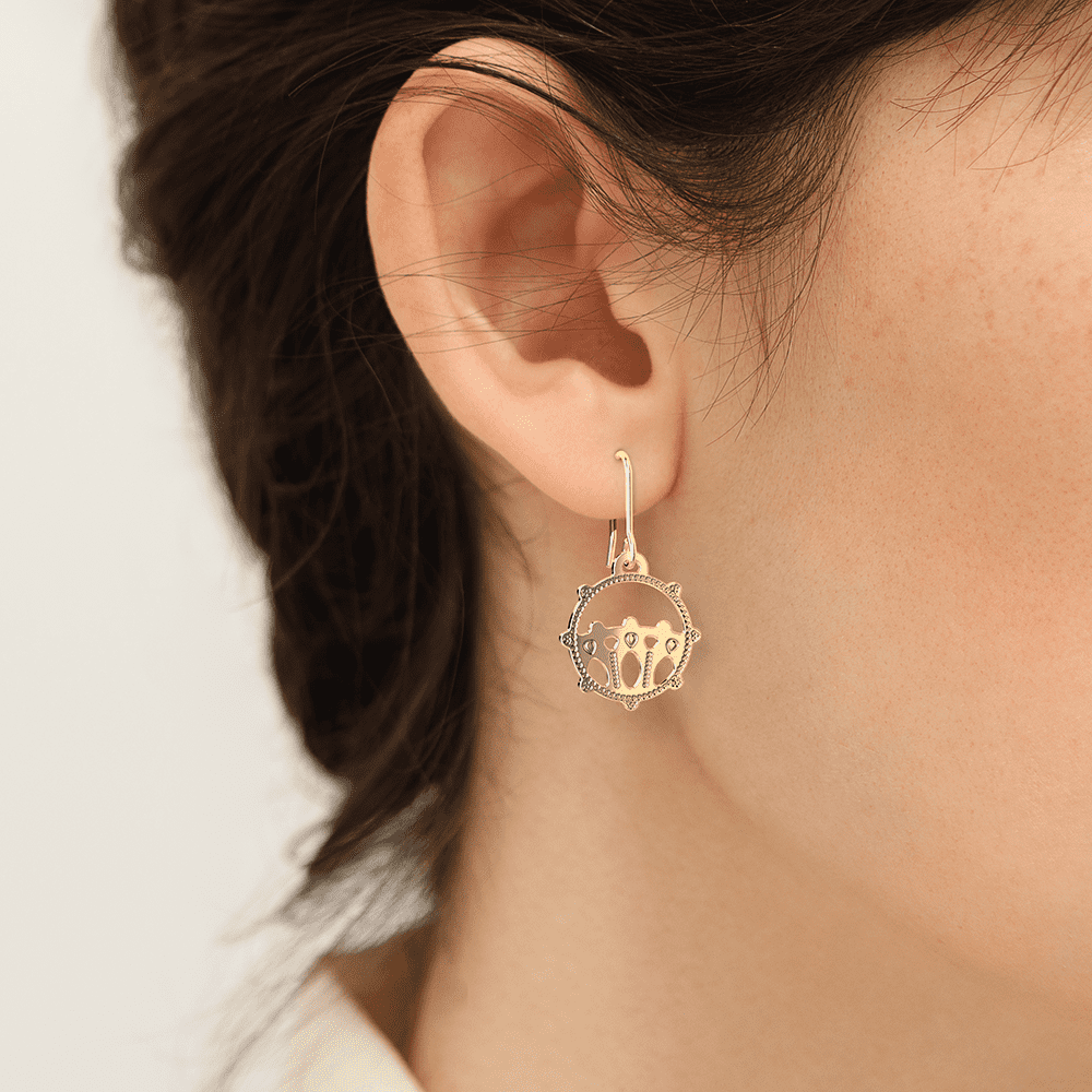 Orient earrings, Riad / Arabian Rose reversible inserts