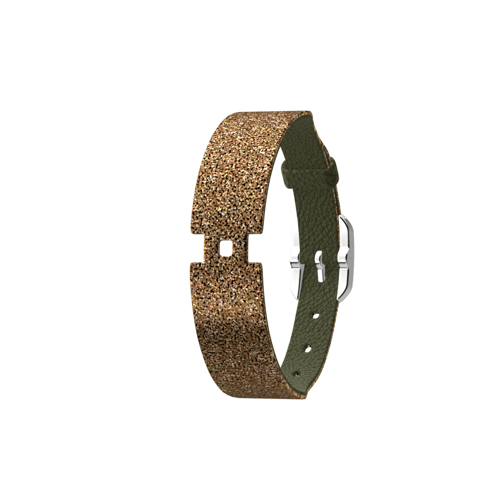 Bracelet de montre réversible, Bronze Paillettes / Vert de Gris - Les Georgettes - Modalova