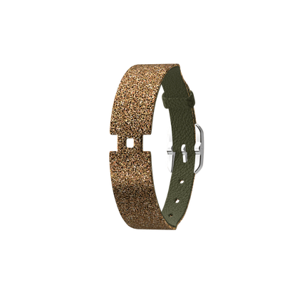 Reversible watch bracelet, Bronze Glitter / Verdigris reversible-watch-bracelet-bronze-glitter-verdigris-le_simple_tour