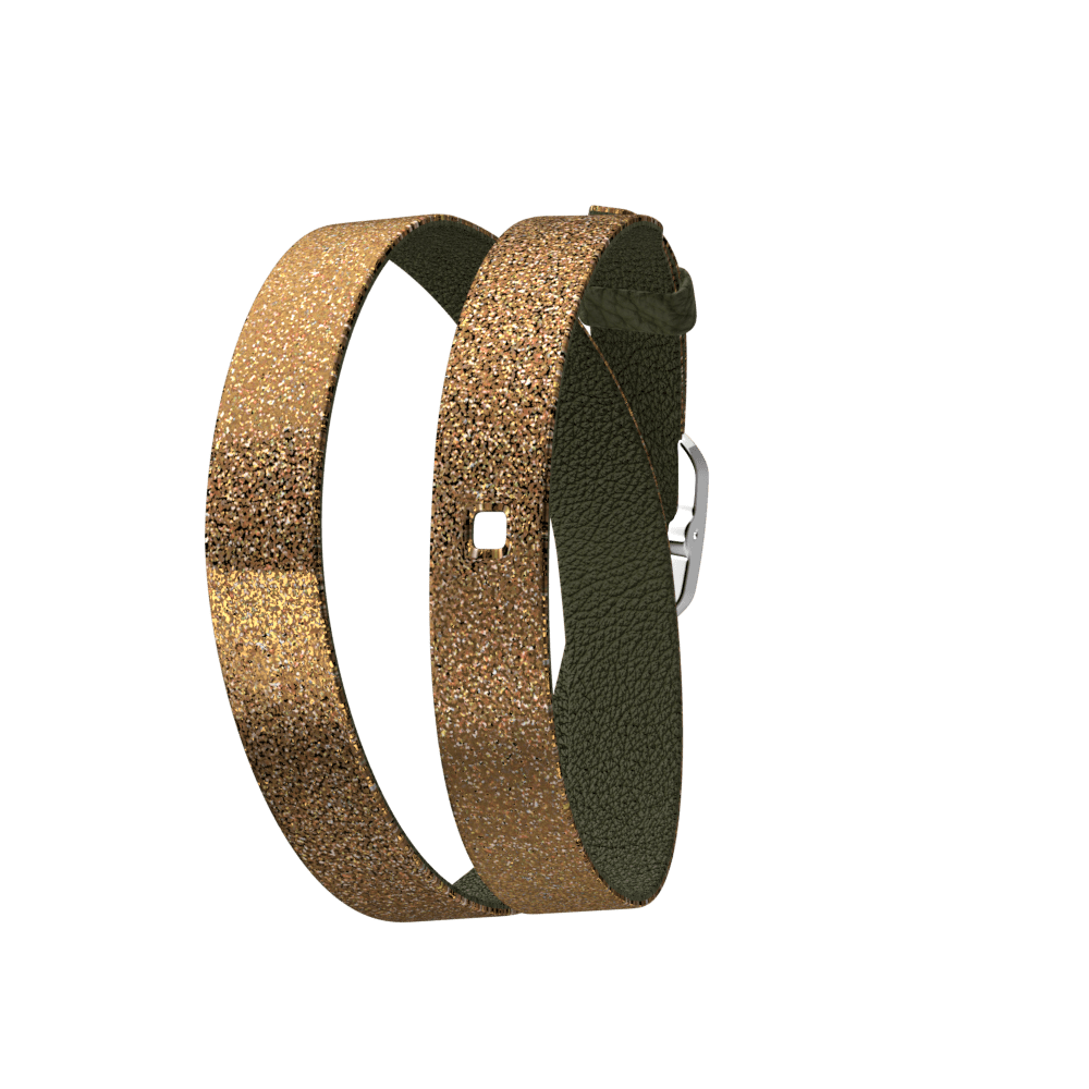 Bracelet de montre réversible, Bronze Paillettes / Vert de Gris - Les Georgettes - Modalova