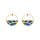Boucles d'oreilles Désert, cuir réversibles Sépia / Paillettes Bleues image number 2