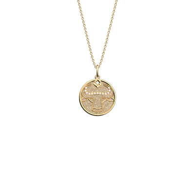 Taurus necklace, Cream / Gold Glitter reversible insert taurus-necklace-cream-gold-glitter-reversible-insert-pack_collier_zodiaque
