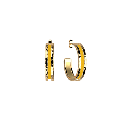 Pure Martelée earrings, Gold / Sun reversible inserts pure-martelee-earrings-gold-sun-reversible-inserts-pack_bo_creoles