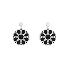 Boucles d'oreilles Arabesque, cuir réversibles Paillettes Orientales / Khôl Noir image number 2