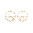 Boucles d'oreilles Lotus, Créoles 43 mm, Finition dorée image