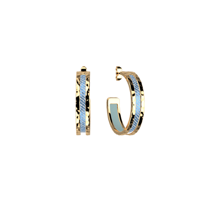 Boucles d'oreilles Pure Martelée, cuirs réversibles Denim Irisé / Céleste boucles-d-oreilles-pure-martelee-cuirs-reversibles-denim-irise-celeste-pack_bo_creoles