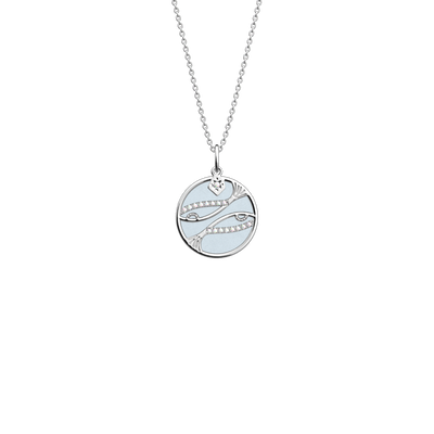 Pisces necklace, Crystal Blue / Disco reversible insert pisces-necklace-crystal-blue-disco-reversible-insert-pack_collier_zodiaque
