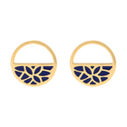 Nenuphar Laque Earrings, Gold finish image number 1