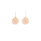 Boucle d'oreilles Nenuphar, cuir réversible Rose Clair / Gris Clair image number 1