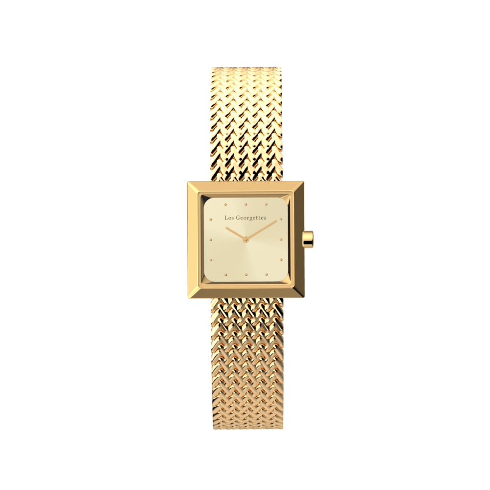 Palmier mesh watch - Silver finish, l'Absolue square watch case image number 2