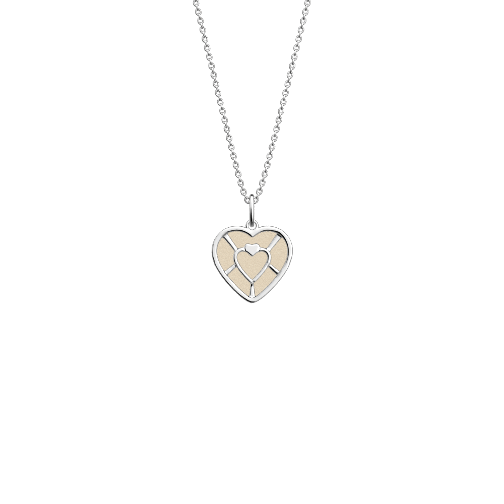 Collier Caur, cuir réversible Crème / Paillettes Dorées - Les Georgettes - Modalova