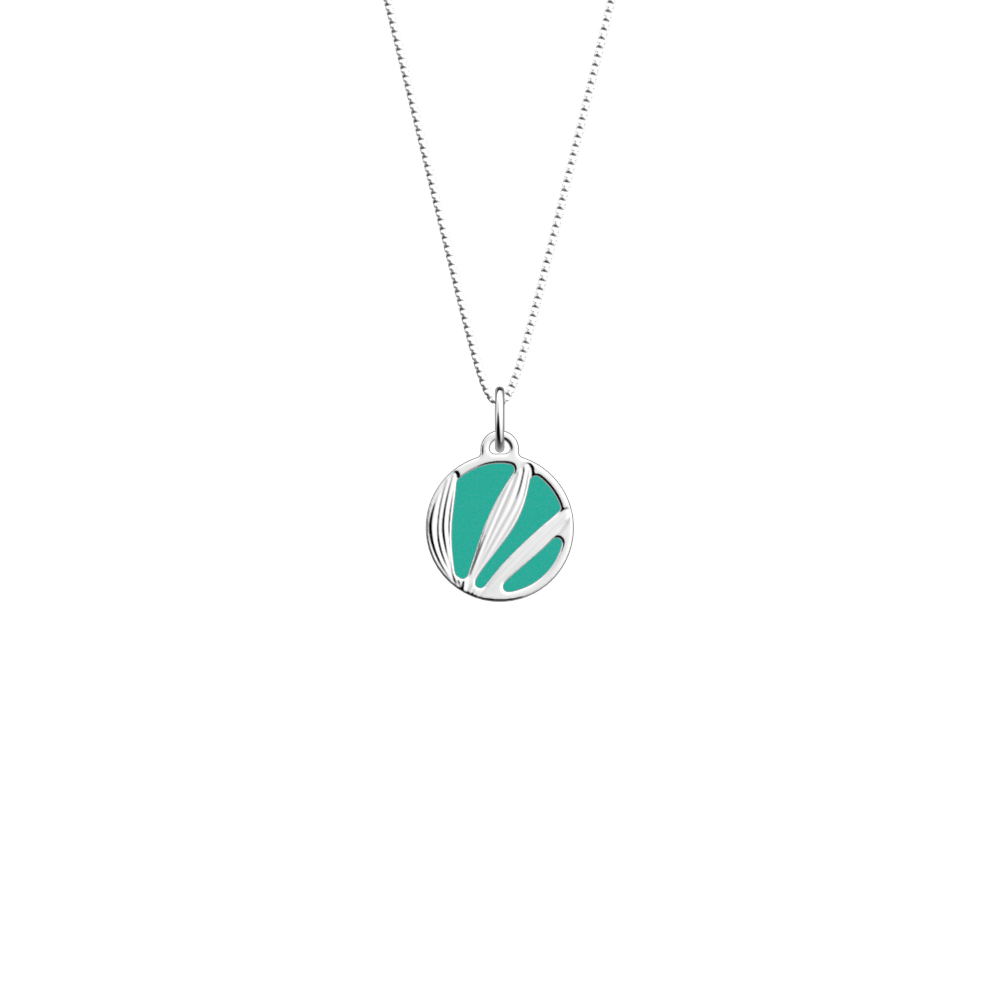 Collier Croisette, cuir réversible Nude / Aquatic image number 2