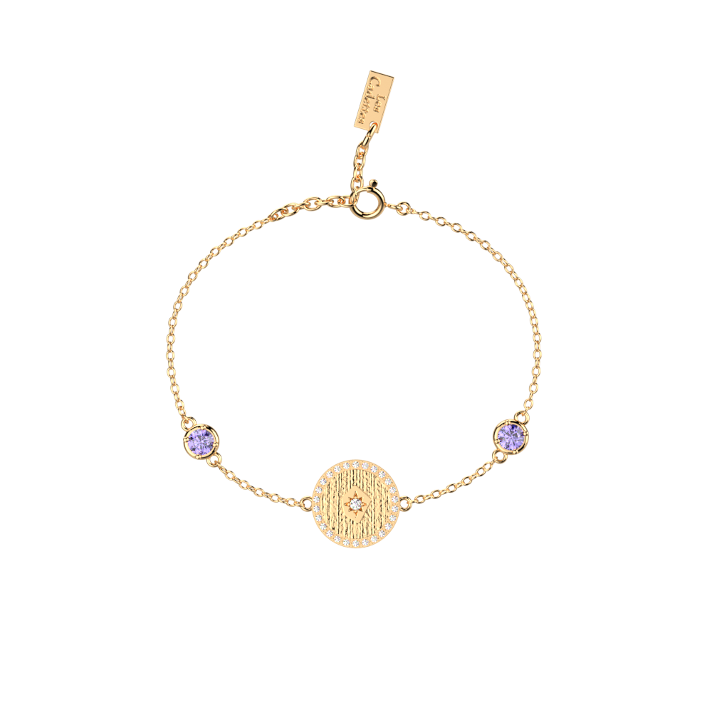 Bracelet chaîne Birthstones, Février - Les Georgettes - Modalova