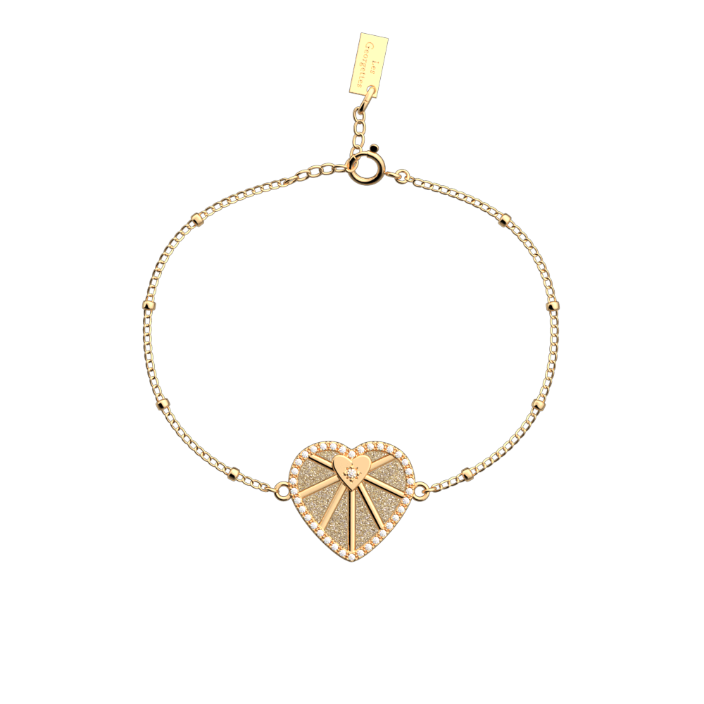 Bracelet Caur Céleste, cuir réversible Paillettes / - Les Georgettes - Modalova