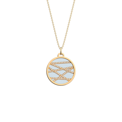 Liens necklace, Crystal Blue / Disco reversible insert  liens-necklace-crystal-blue-disco-reversible-insert-pack_colliers