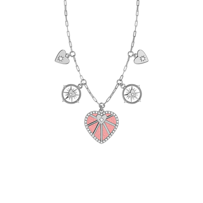 Cœur Céleste Pampille necklace, Jasmine / Metallic Pink reversible insert  c-ur-celeste-pampille-necklace-jasmine-metallic-pink-reversible-insert-pack_colliers