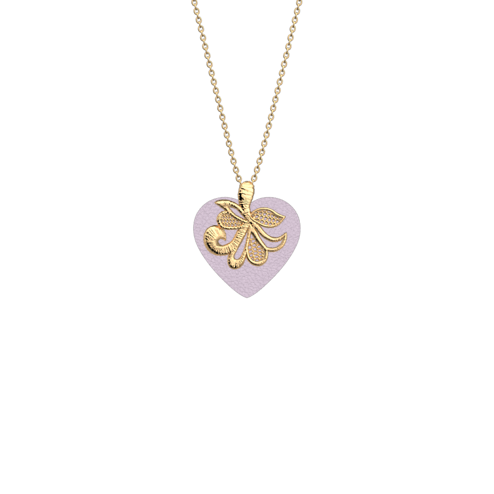 Collier Bouquet, cuir réversible / Violette Sauvage - Les Georgettes - Modalova