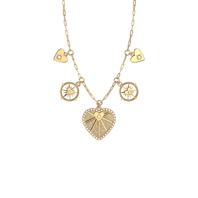Cœur Céleste Pampille necklace, Gold Glitter / Cream reversible insert  c-ur-celeste-pampille-necklace-gold-glitter-cream-reversible-insert-pack_colliers