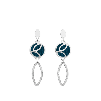 Boucles d'oreilles Jungle, cuirs réversibles Écailles Bleutées / Bleu Georgettes boucles-d-oreilles-jungle-cuirs-reversibles-ecailles-bleutees-bleu-georgettes-pack_bo_dormeuses